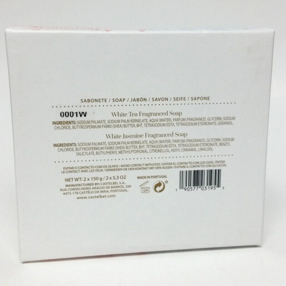Castelbel White Tea & White Jasmine Fragranced Soap Bar 5.3 oz 150g Paris London